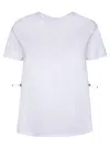 Herno White T-shirt With Drawstring And Cut-out In Cotton Woman