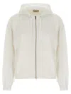 Herno Performance Hoodie With Adjustable Drawstring Hem In White