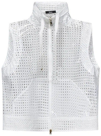 Herno White Transparent Pvc-coated Cotton Vest