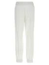 Herno Elastic Waistband Cuffed Hem Side Pockets Trousers In White