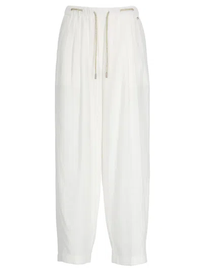 Herno White Viscose-blend Straight-leg Pants