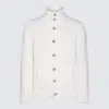Herno Ribbed-knit Wool Cardigan In White
