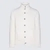 Herno Ribbed-knit Wool Cardigan In White