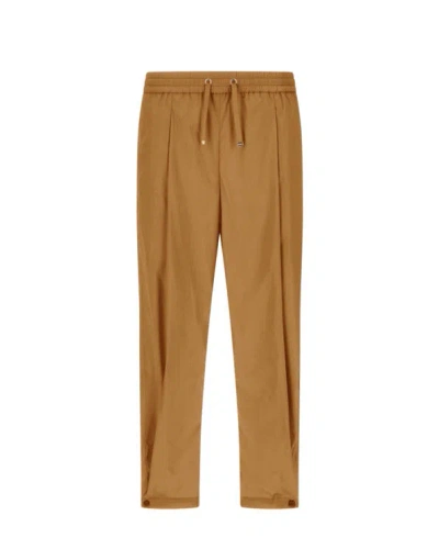 Herno Wide Cut Lightweight Trousers For Women In Brown