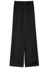 Herno Wide-leg Crepe De Chine Trousers In Black