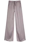 Herno Wide-leg Crepe De Chine Trousers In Pink