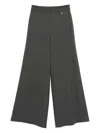 Herno Wide-leg Gray Trousers With High Waist In Gray