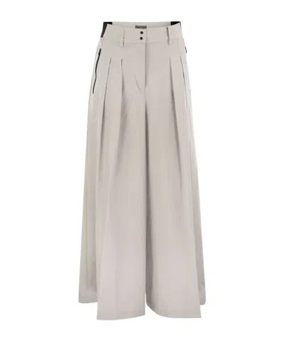 Herno Wide-leg Pleated Trousers In Gray
