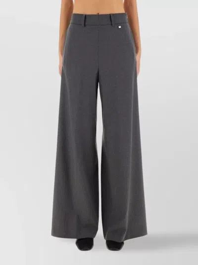 Herno Wide Leg Resort Trousers Pockets In Gray