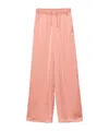 Herno Wide Leg Satin Trousers In Pink