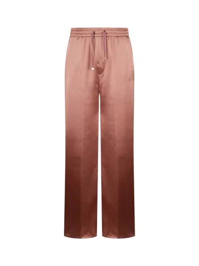 Herno Wide Leg Satin Trousers With Grosgrain Drawstring