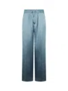 Herno Wide Leg Satin Trousers With Grosgrain Drawstring