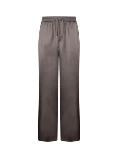 Herno Wide-leg Satin Trousers With Grosgrain Drawstring