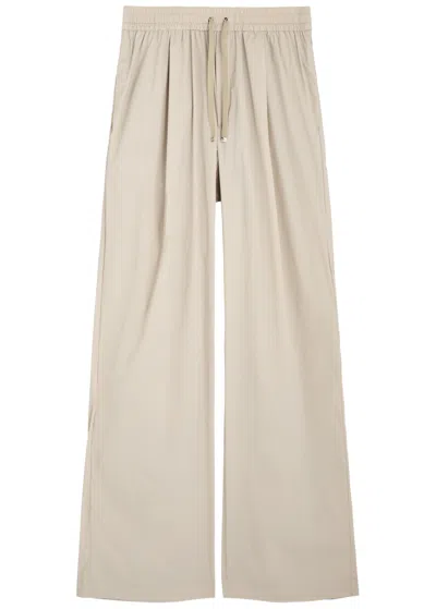 Herno Wide-leg Stretch-nylon Trousers In Cream