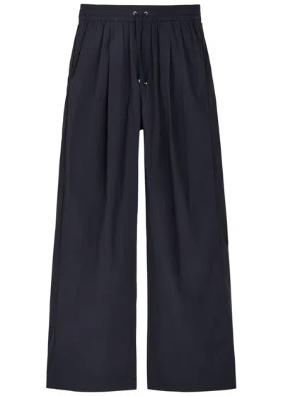 Herno Wide-leg Stretch-nylon Trousers In Navy
