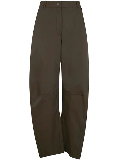 Herno Wide Leg Trousers In Green