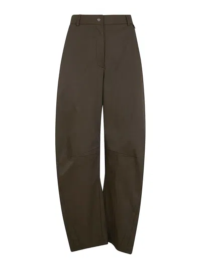 Herno Wide Leg Trousers In Green