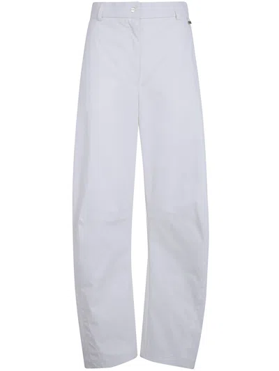 Herno Wide Leg Trousers Belt Loops Pockets In White