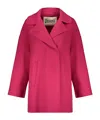 Herno Wide-collar Double-breasted Coat In Pink