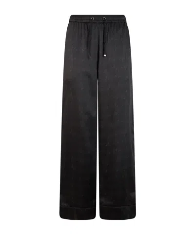 Herno Wide-leg Drawstring Trousers In Black