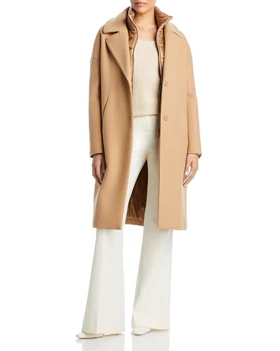 Herno Windguard Wool Blend Maxi Coat In Camel