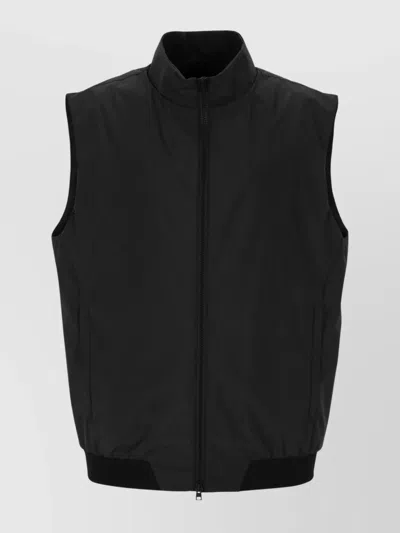 Herno Windproof High Collar Zip Jacket In Black