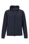 Herno Gore Tex Paclite Navy Blue Two Way Zip Jacket In Blue