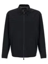 Herno Windproof Technical Fabric Jacket With Classic Collar And Adjustable Cuffs In Black
