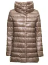 Herno Womans Amelia Taupe Colored Nylon Down Jacket In Brown
