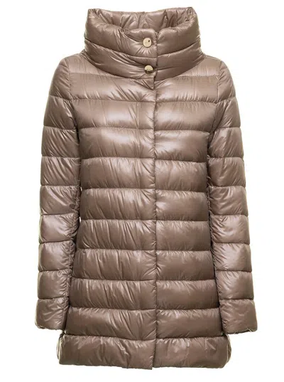 Herno Woman's Amelia Taupe Colored Nylon Down Jacket