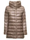 Herno Womans Amelia Taupe Colored Nylon Down Jacket
