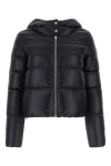 Herno Black Hooded Down Jacket In Nylon Woman