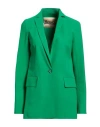 Herno Woman Blazer Green Size 4 Polyamide, Elastane