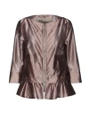 Herno Woman Blazer Light Brown Size 6 Polyester, Silk, Cotton, Acetate In Beige