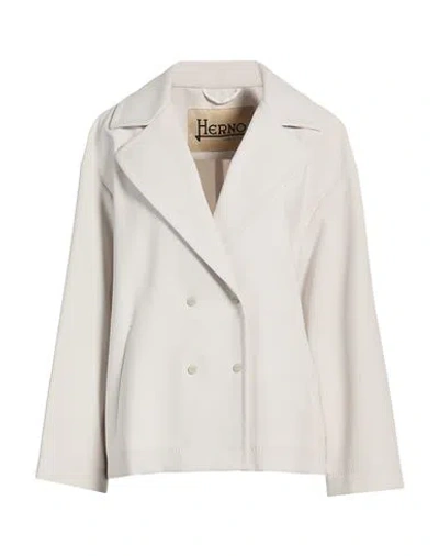 Herno Woman Blazer Light Grey Size 10 Polyester In Neutral