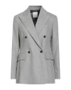 Herno Woman Blazer Light Grey Size 4 Wool, Cashmere, Elastane In Gray