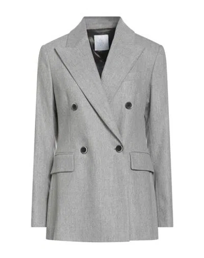 Herno Woman Blazer Light Grey Size 4 Wool, Cashmere, Elastane In Gray
