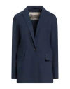 Herno Woman Blazer Navy Size 8 Polyamide, Elastane In Blue
