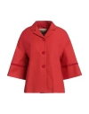 Herno Woman Blazer Red Size 6 Cotton, Viscose In Red