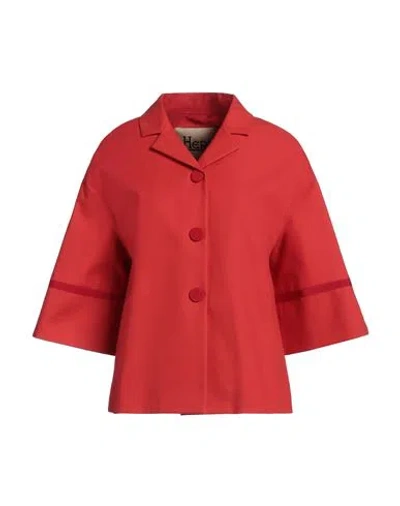 Herno Woman Blazer Red Size 6 Cotton, Viscose