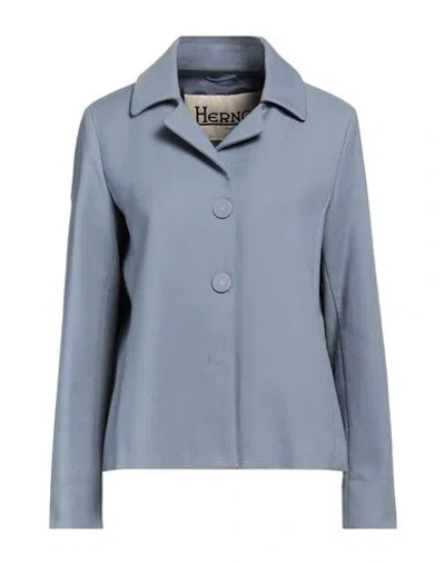 Herno Woman Blazer Slate Blue Size 6 Cotton
