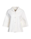 Herno Woman Blazer White Size 4 Cotton, Viscose