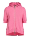 Herno Woman Cardigan Pink Size 12 Cotton, Polyamide, Polyester In Pink