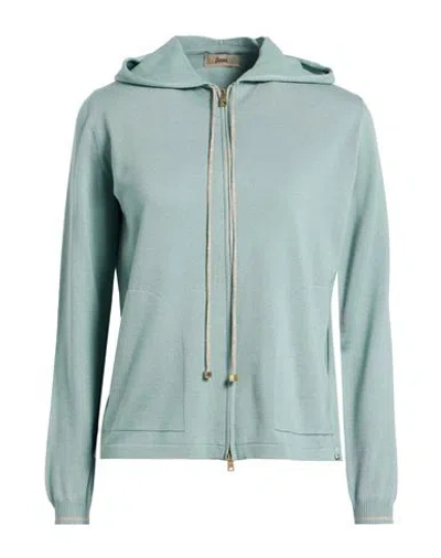 Herno Woman Cardigan Sage Green Size 10 Cashmere, Virgin Wool, Silk, Viscose, Metallic Fiber