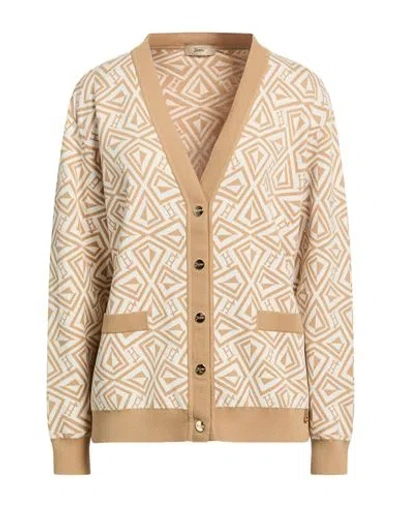 Herno Woman Cardigan White Size 10 Cotton, Viscose, Polyester In Neutral