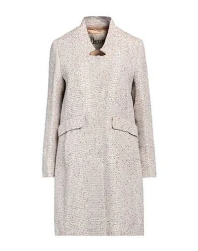 Herno Woman Coat Beige Size 12 Hemp, Linen, Polyester, Cotton