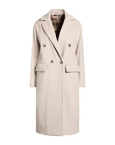 Herno Woman Coat Beige Size 14 Virgin Wool In Neutral