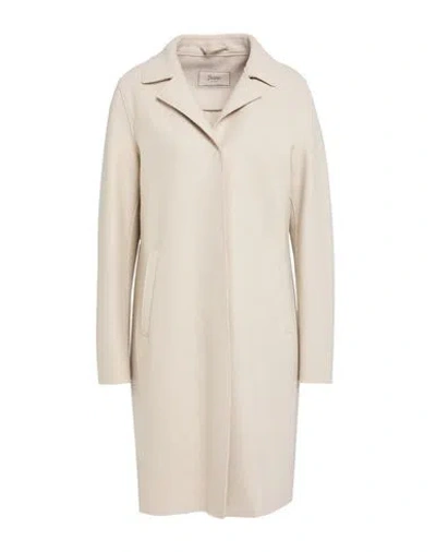 Herno Woman Coat Beige Size 6 Virgin Wool In White