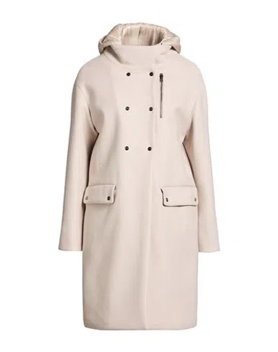 Herno Woman Coat Beige Size 6 Virgin Wool, Polyamide In Neutral