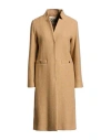 Herno Woman Coat Beige Size 6 Virgin Wool, Polyester In Gold